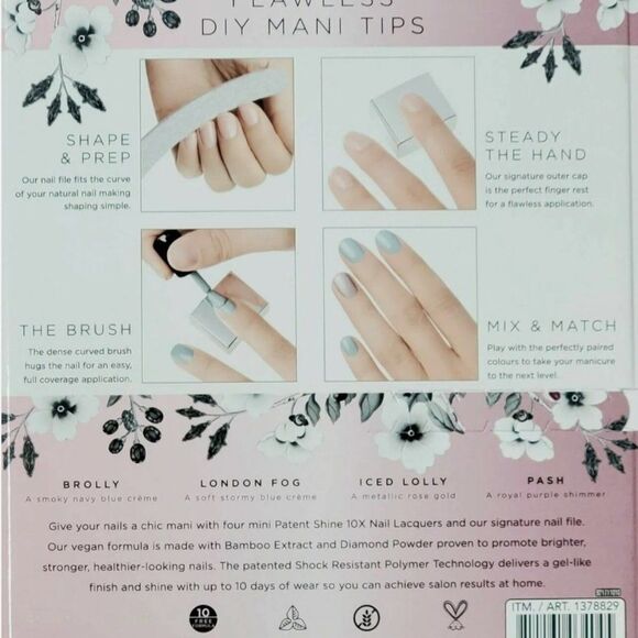 🌸 Butter London 4-Pc. Nail Polish Patent Shine Kit w/ Nail File NIB NWT - Picture 3 of 12